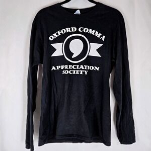 Oxford Comma Appreciation Society Long Sleeve Logo T-Shirt‎ M by Port & Company